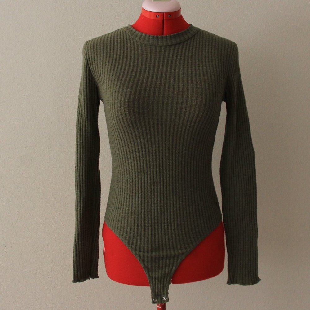 Olive green, Forever 21 bodysuit.